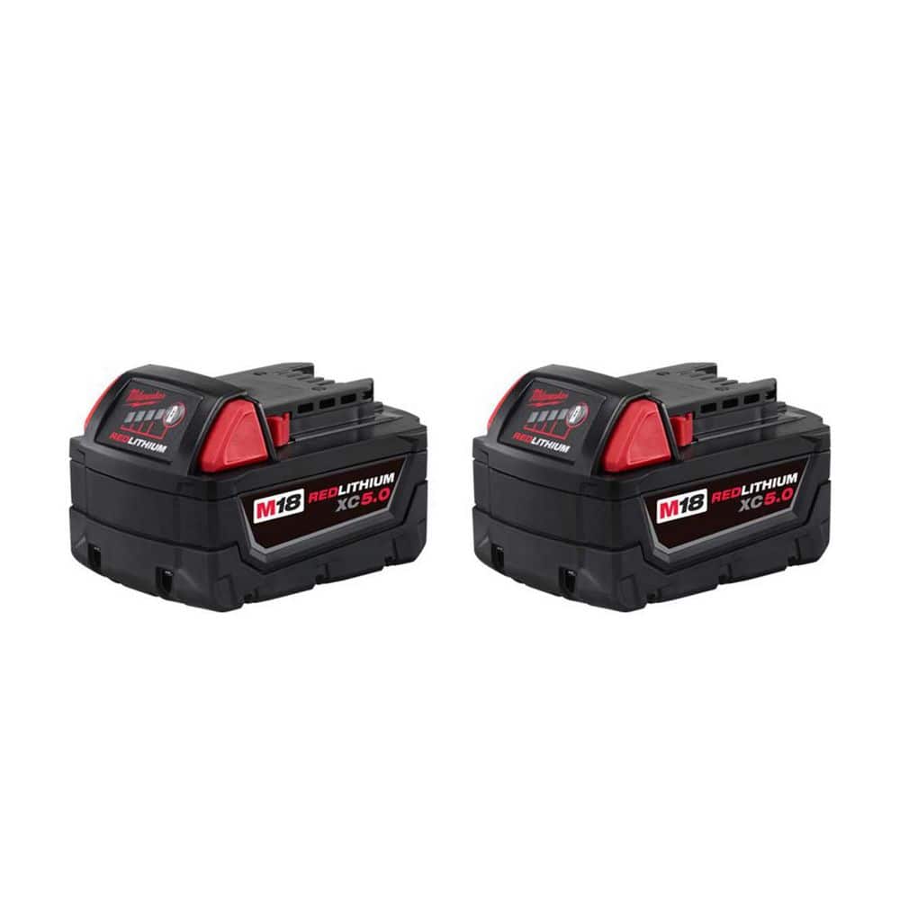 Milwaukee M18 18-Volt 5.0 Ah Lithium-Ion XC Extended Capacity Battery Pack (2-Pack) (1)