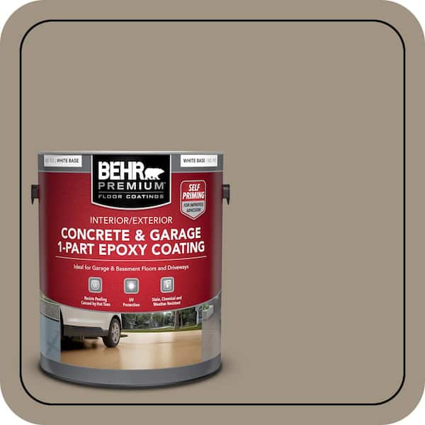 BEHR PREMIUM 1 gal. #PPU7-23 Rolling Pebble Self-Priming 1-Part Epoxy Satin Interior/Exterior Concrete and Garage Floor Paint (2)