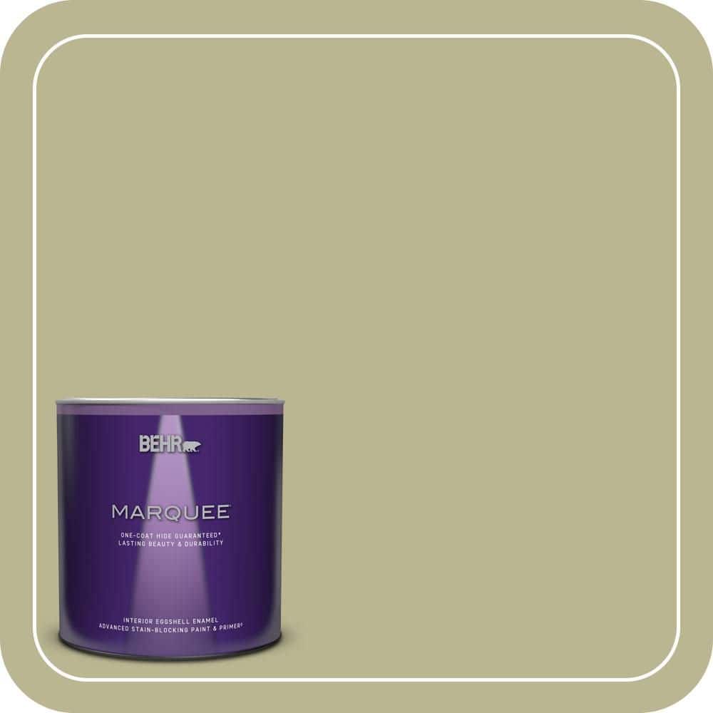 BEHR MARQUEE 1 qt. #MQ6-56 Lichen One-Coat Hide Eggshell Enamel Interior Paint & Primer