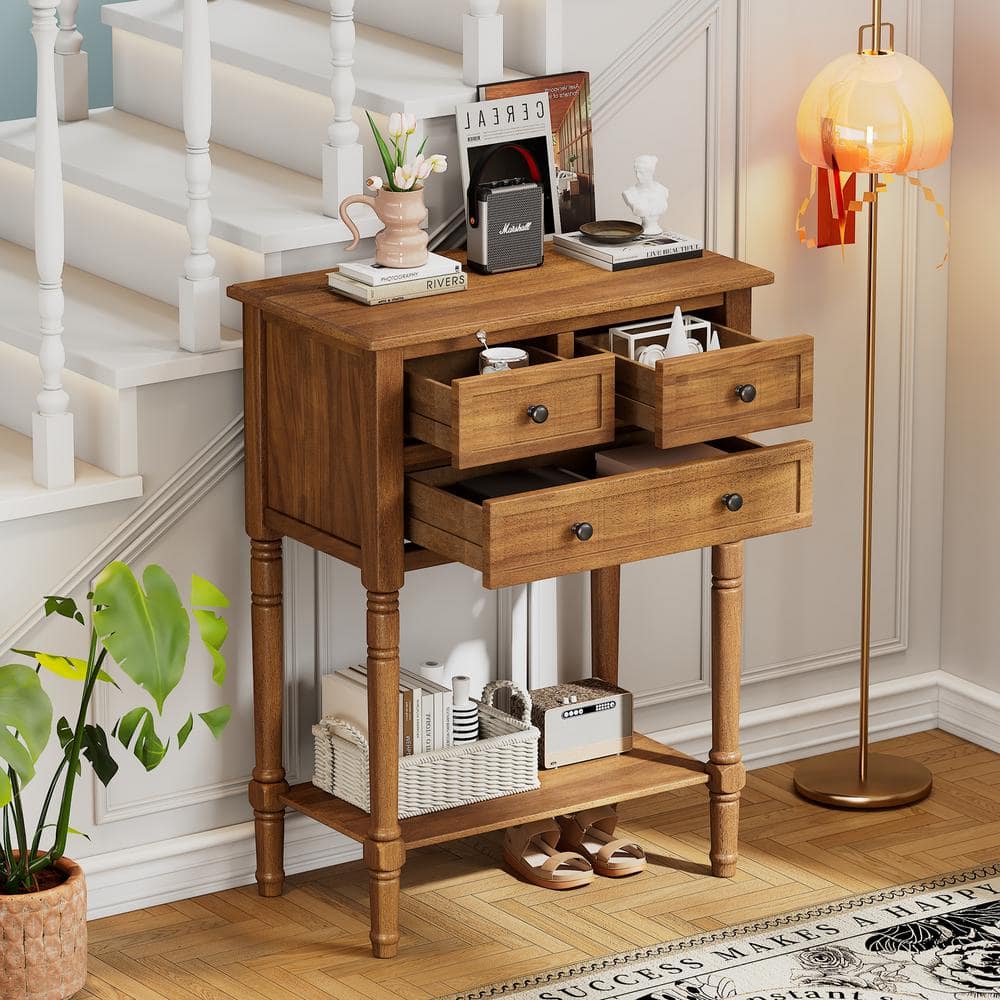 Unbranded 23.7 in. W x 13 in. D x 31.4 in. H Light Brown Linen Cabinet (2)