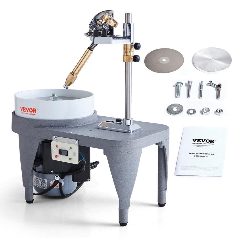 VEVOR Gem Faceting Machine, 3.2A 180W 2800RPM Corded Jade Grinding Polishing Machine, 110V Rock Polisher Jewel Angle Polisher (1)