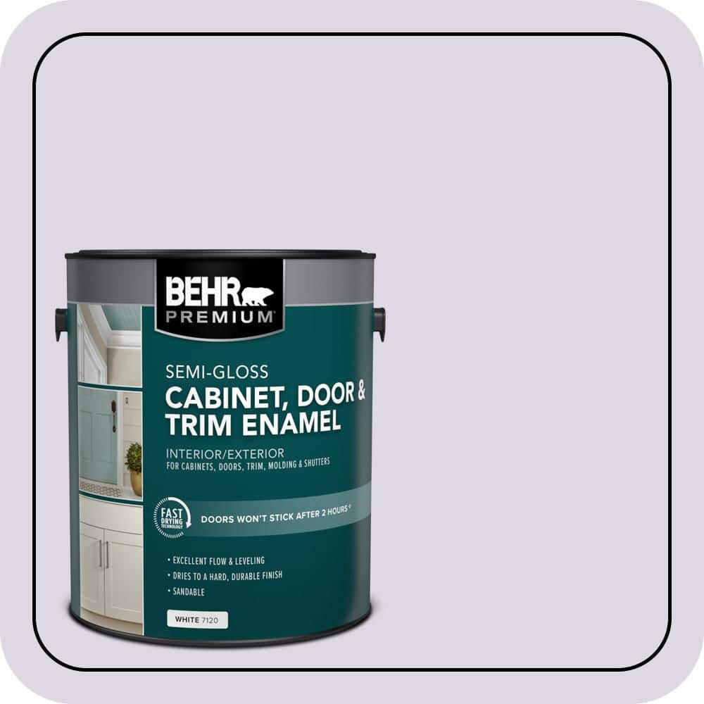 BEHR PREMIUM 1 gal. #S570-1 Misty Lavender Semi-Gloss Enamel Interior/Exterior Cabinet, Door & Trim Paint
