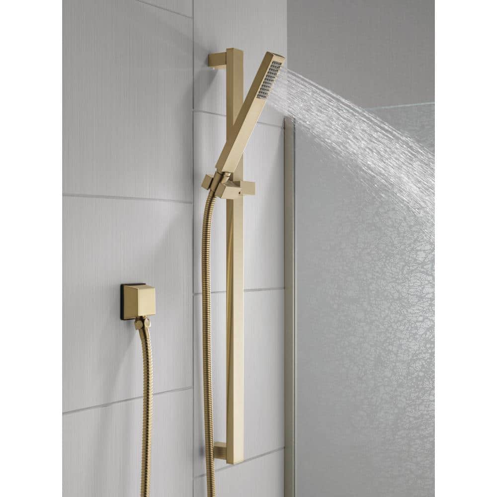 Delta Vero Gold 1-Spray Patterns 1.75 GPM 1.38 in. Wall Mount Handheld Shower Head in Champagne Bronze (2)