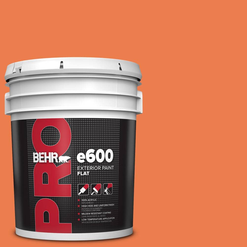 BEHR PRO 5 gal. #P200-6 Sizzling Sunset Flat Exterior Paint
