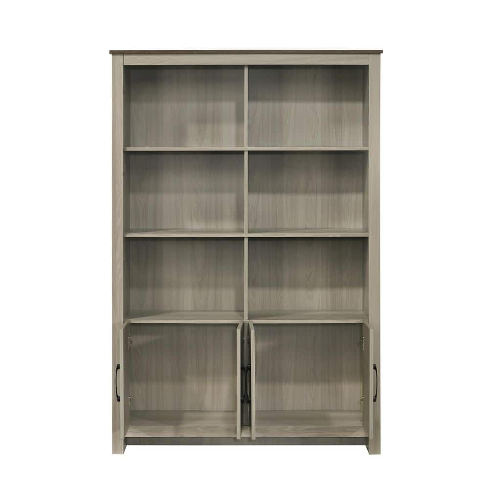 Tahanbath 47 in. W x 12.50 in. D x 70.50 in. H Oak Wood Freestanding Linen Cabinet with Doors and 8-Shelves in Oak (3)