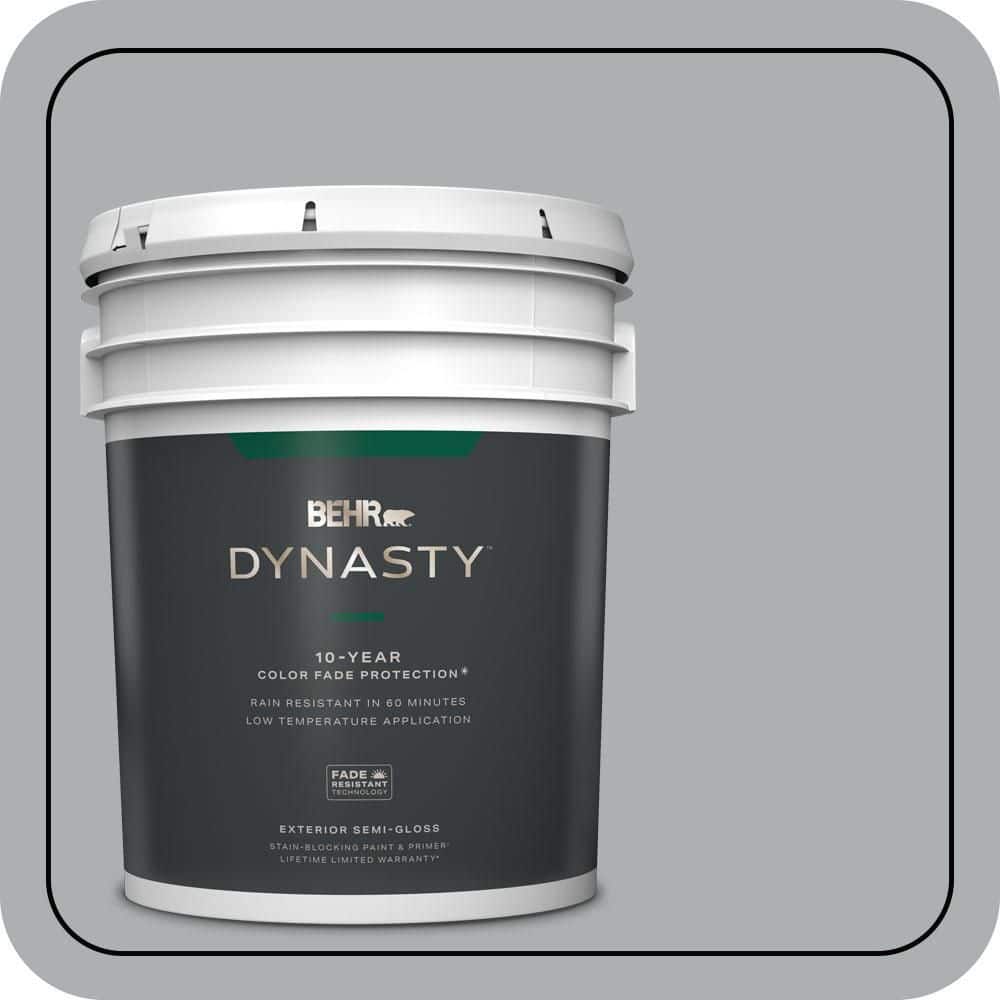 BEHR DYNASTY 5 gal. #N500-3 Tin Foil Semi-Gloss Enamel Exterior Stain-Blocking Paint & Primer