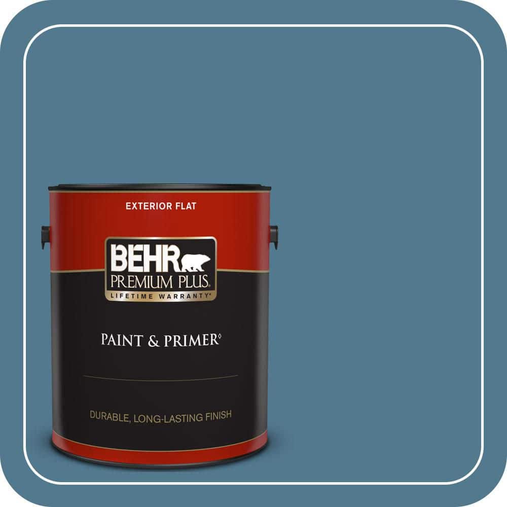 BEHR PREMIUM PLUS 1 gal. #PPU14-03 Cayman Bay Flat Exterior Paint & Primer (1)