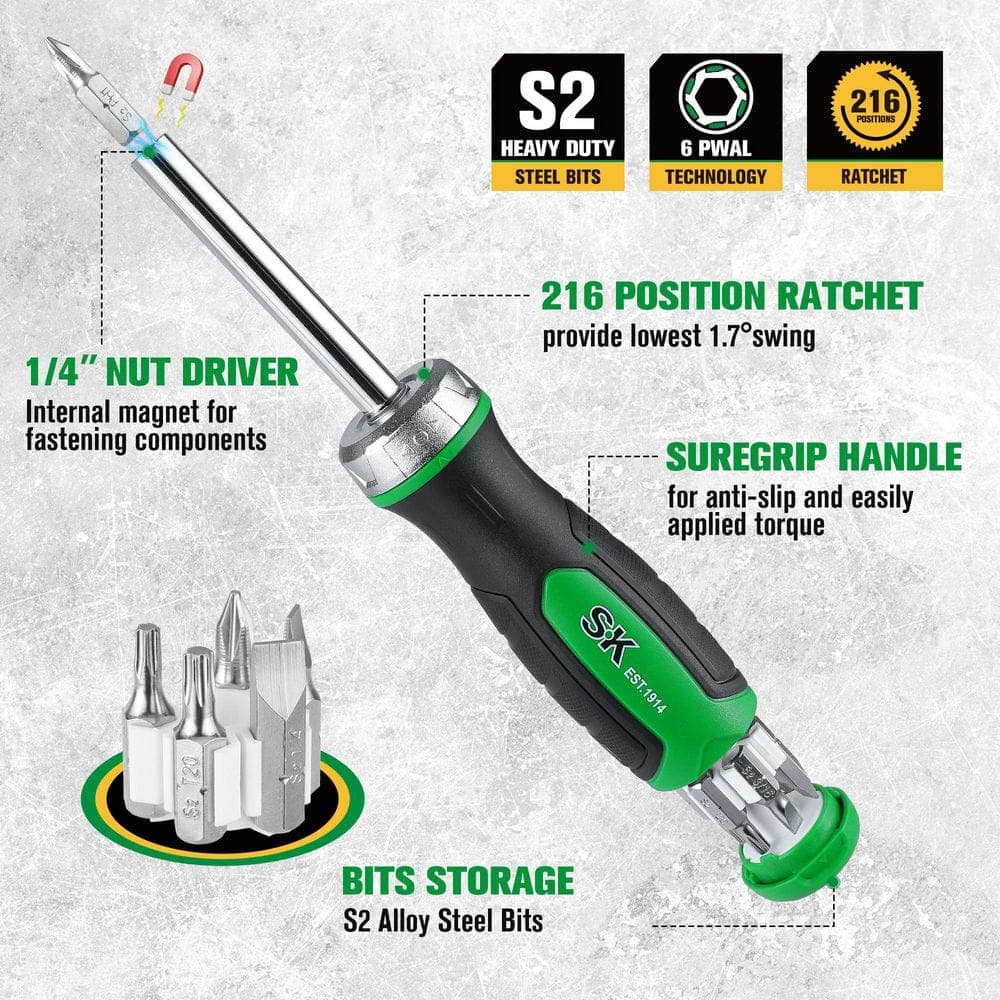 SK02017 216P 7-in-1 Ratcheting Screwdriver-1/4 in. Nut Drive (3)
