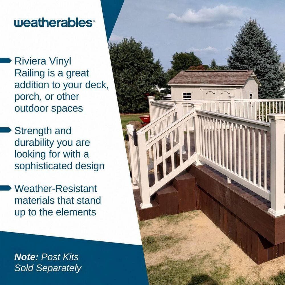 Weatherables Riviera 3.5 ft. H x 6 ft. W Tan Vinyl Stair Railing Kit (2)