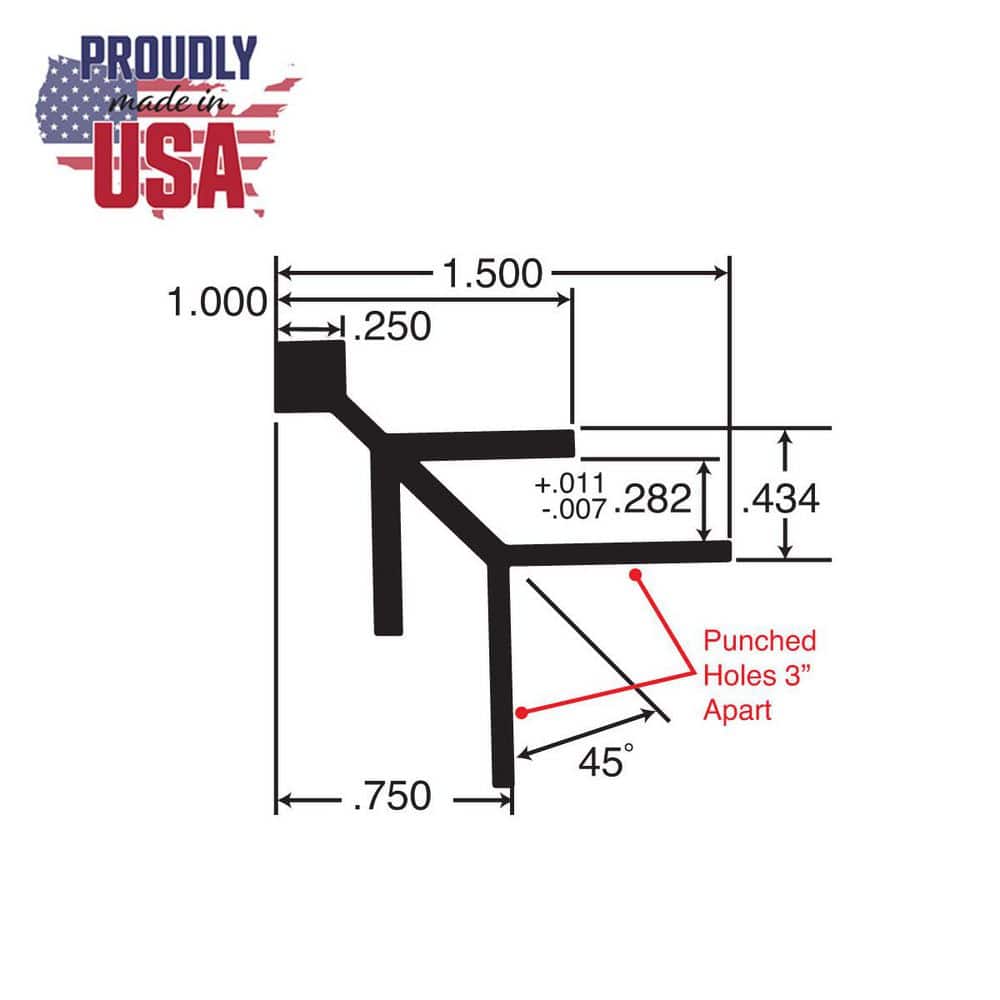 Outwater 4-Pack 1.50 in. D x 1.50 in. W x 36 in. L Finished Black Powder Coated Aluminum Corner Moulding Fits 3/4 in. Boards (2)
