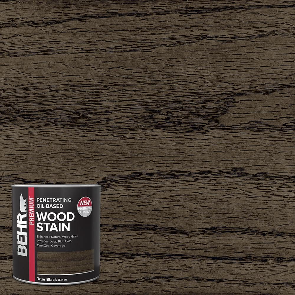 BEHR PREMIUM 1 qt. #TIS-101 True Black Transparent Oil-Based Penetrating Interior Wood Stain