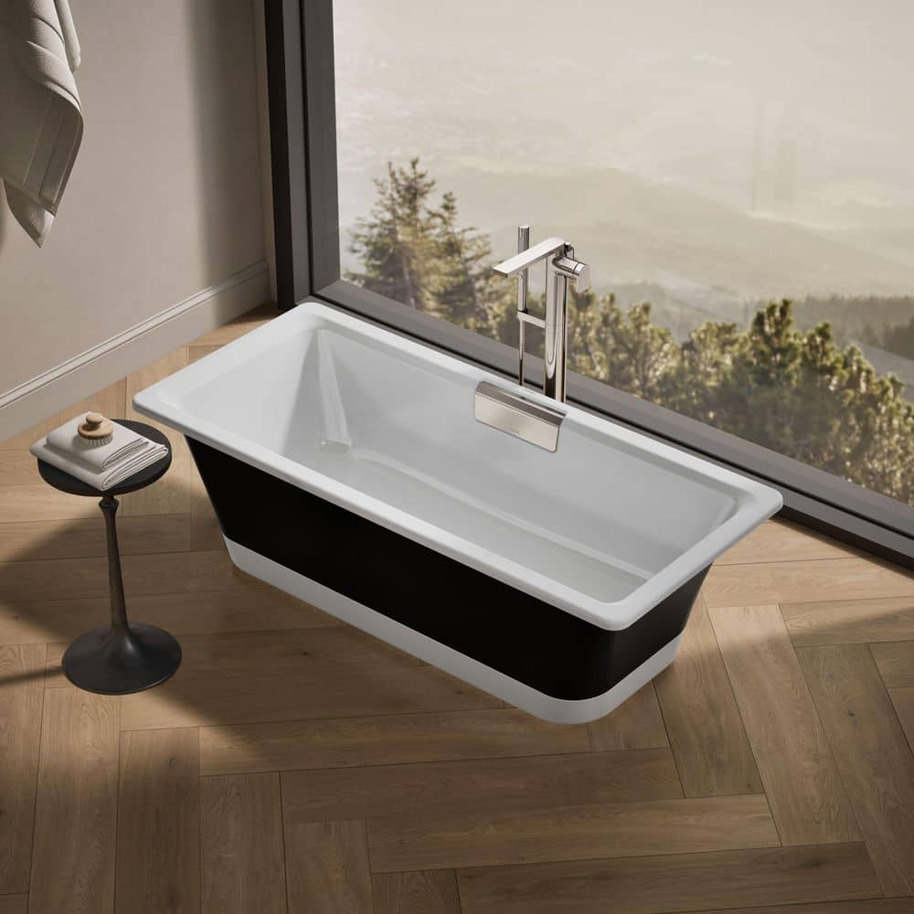 KOHLER Volute 63 in. x 28.38 in. Soaking Bathtub with Center Drain in White (2)