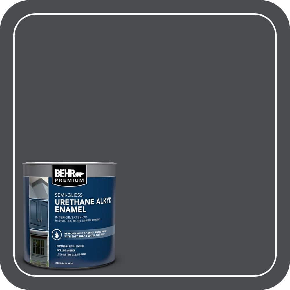 BEHR PREMIUM 1 qt. #N500-7 Night Club Semi-Gloss Enamel Urethane Alkyd Interior/Exterior Paint (1)