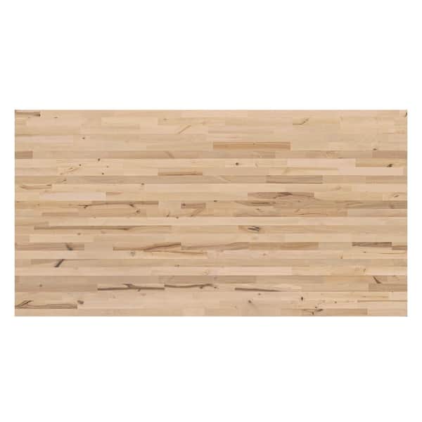 Hampton Bay 6 ft. L x 39 in. D x 1.5 in. T Unfinished Birch Butcher Block Countertop in Yellow with Eased Edge (2)