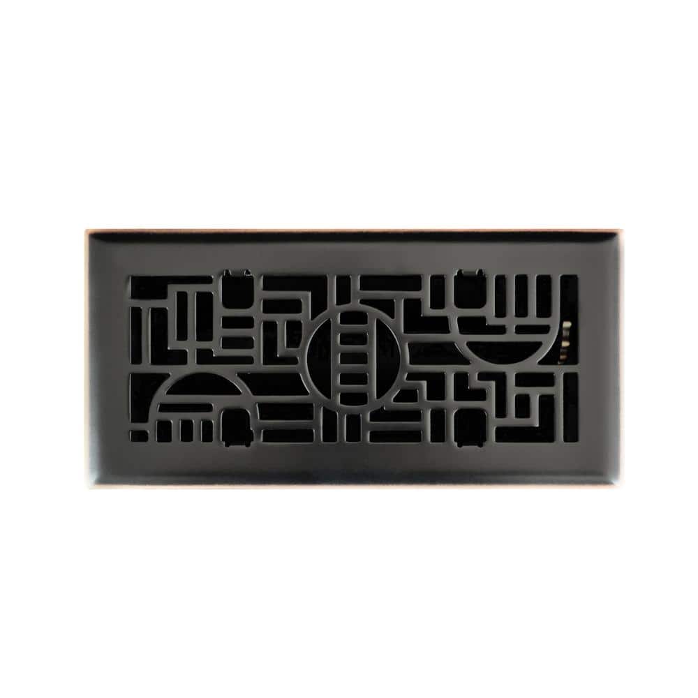 Hampton Bay 4 in. x 10 in. Cosmopolitan Floor Register in Oil Rubbed Bronze