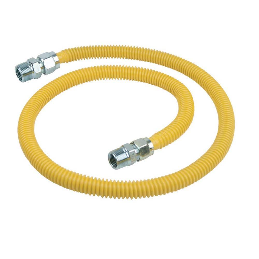 BrassCraft ProCoat 3/4 in MIP (1/2 in. FIP Tap) x 3/4 in MIP (1/2 in. FIP Tap) x 48 in Stainless Steel Gas Connector 5/8 in. O. D.