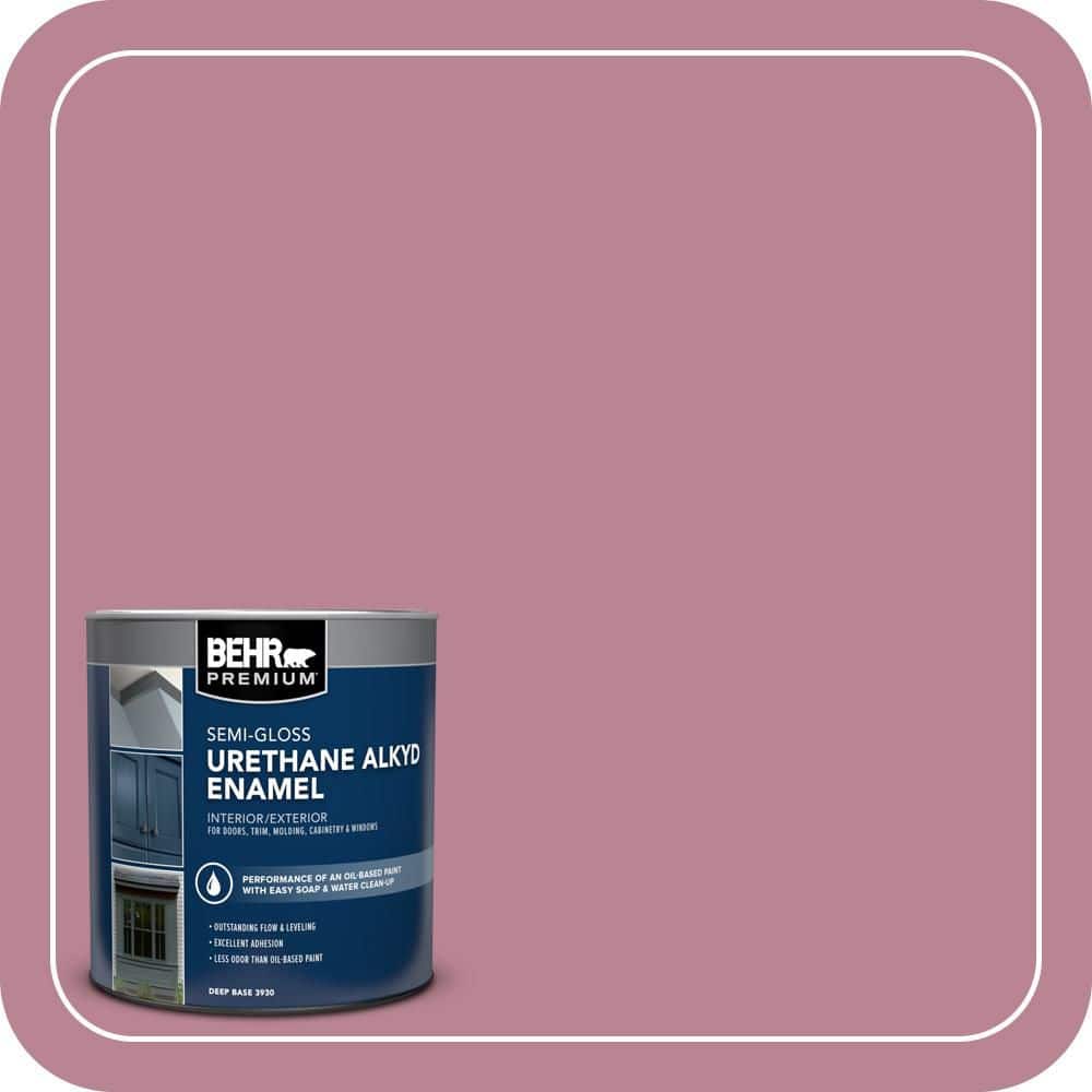 BEHR PREMIUM 1 qt. #BIC-19 Berry Blush Semi-Gloss Enamel Urethane Alkyd Interior/Exterior Paint (1)