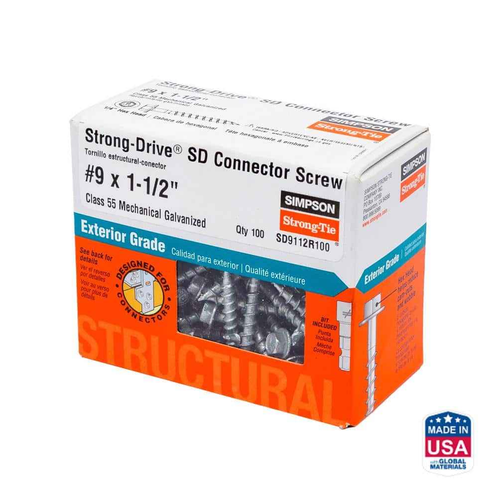 Simpson Strong-Tie #10 . 1/4-Hex Drive, Strong-Drive SD Connector Screw (100-Pack)