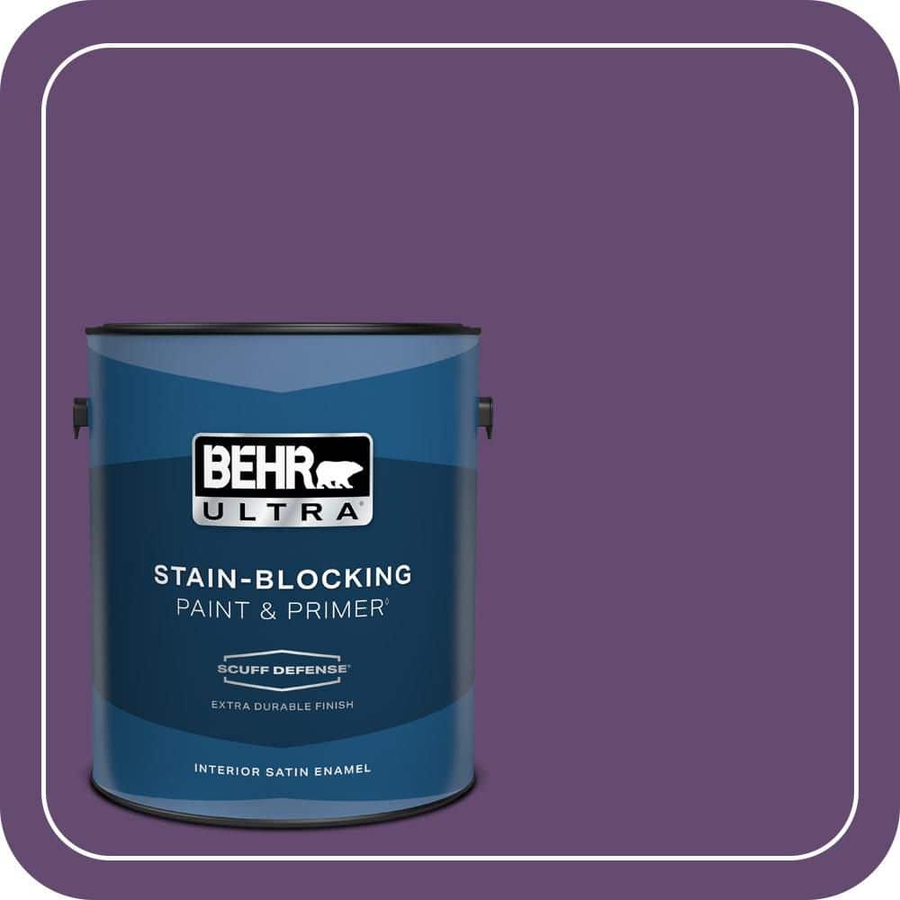 BEHR ULTRA 1 gal. #S-G-670 Deep Violet Extra Durable Satin Enamel Interior Paint & Primer (1)