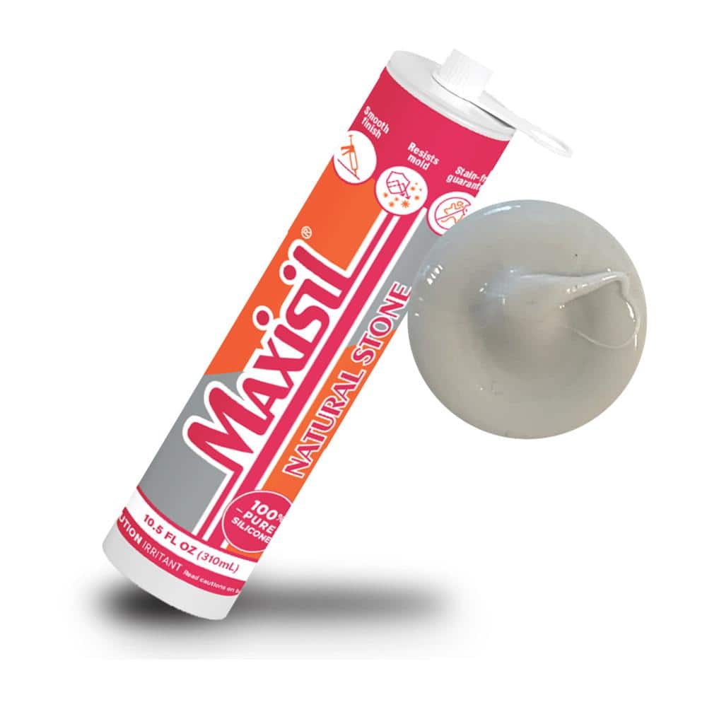 Glass Warehouse Maxisil 10.5 oz. Gray (Pearl Gray) Standard Tube Natural Stone Silicone Sealant Tube (Each) (1)