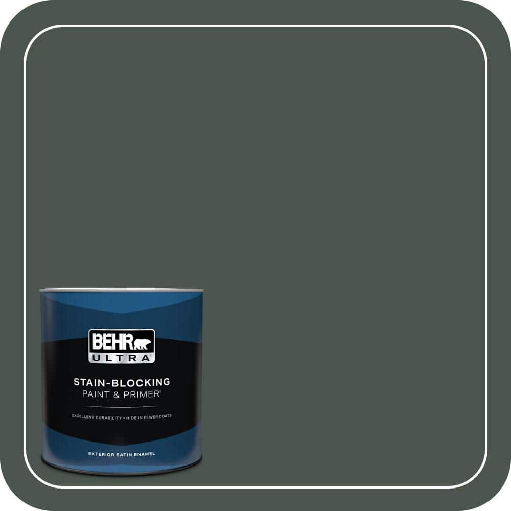 BEHR ULTRA 1 qt. #460F-7 Hazel Woods Satin Enamel Exterior Paint & Primer