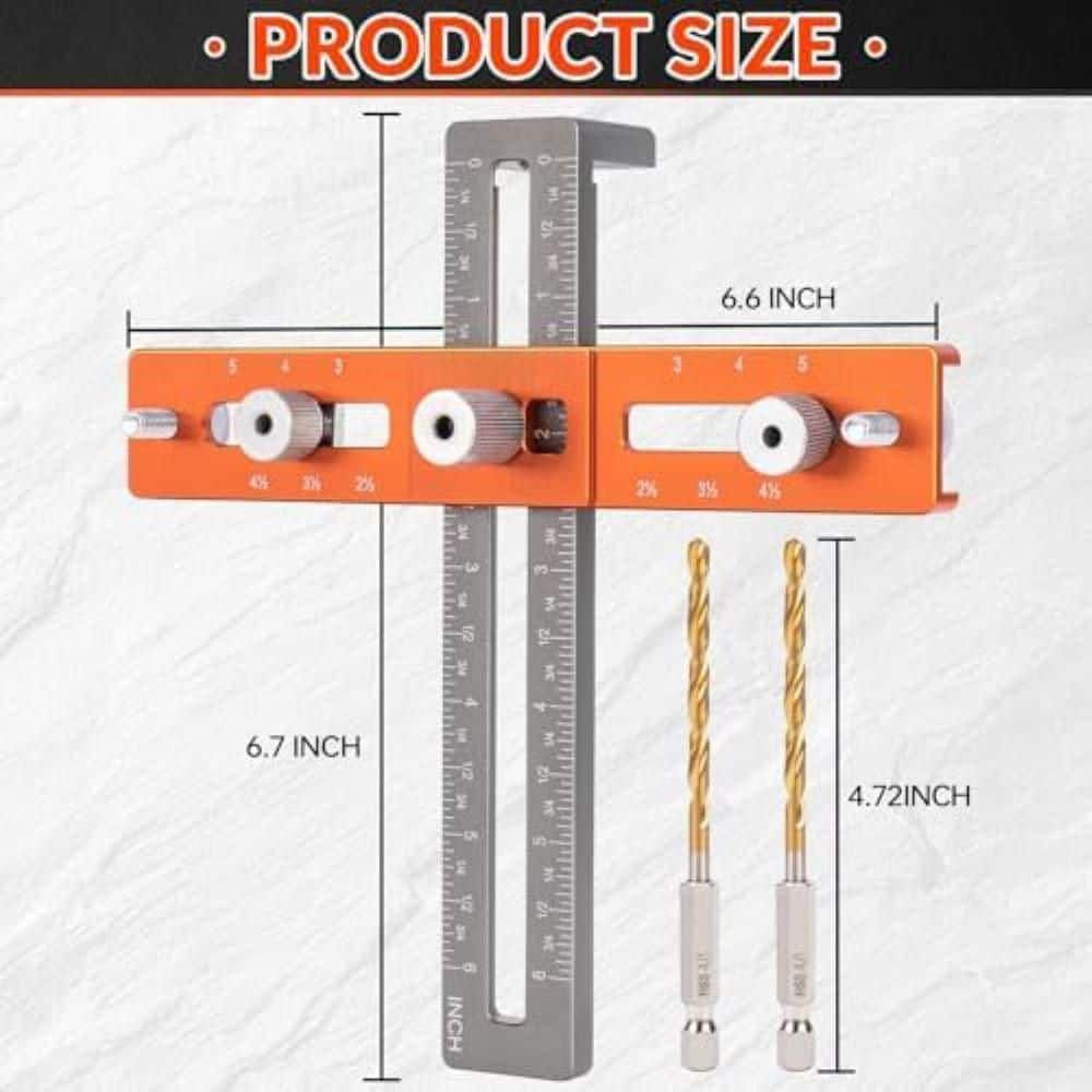Unbranded 7.28x2.56x1.42 in. Aluminum Alloy Cabinet Hardware Jig with Adjustable Knob Hollow Window for Drawer Door (1-Pack) (2)