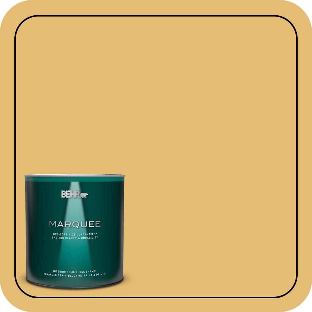 BEHR MARQUEE 1 qt. #PMD-96 Wild Wheat Semi-Gloss Enamel Interior Paint & Primer