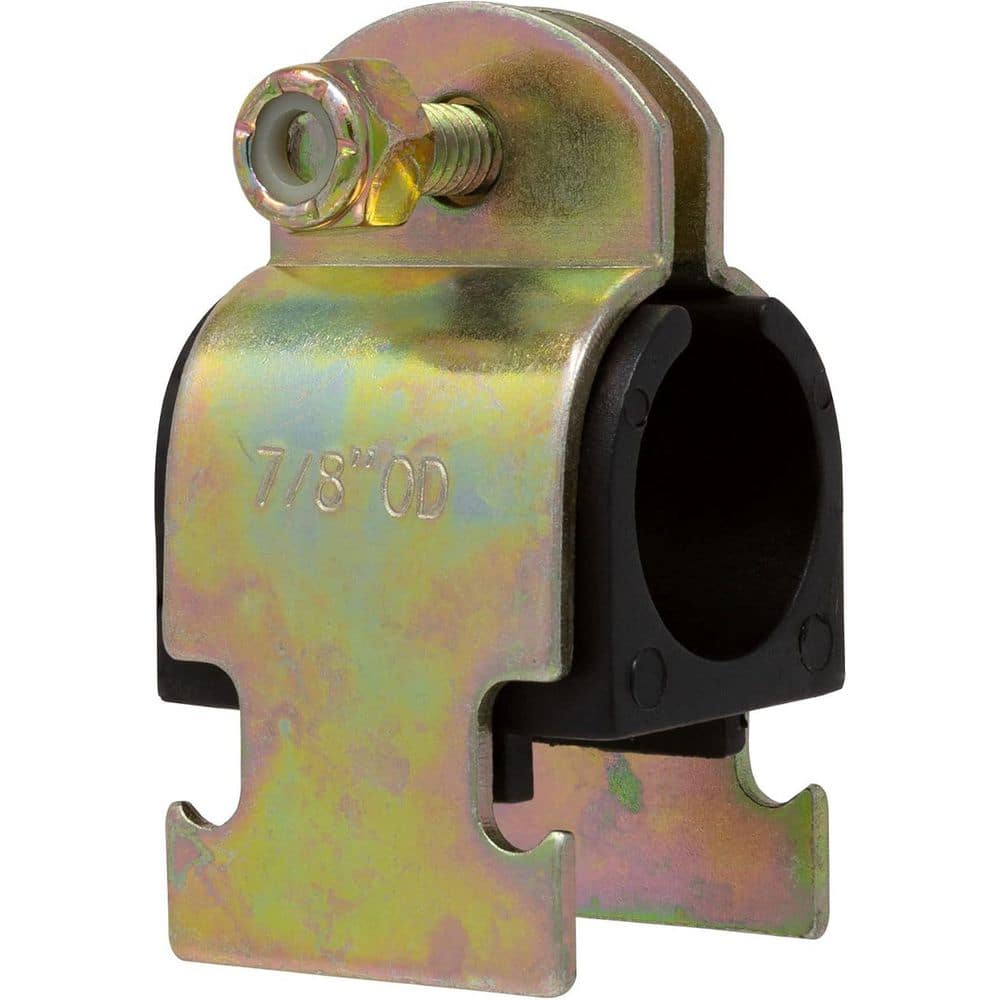 Ahfiwaso 3/4 in. NOM (7/8 in. OD) Steel Rubber Cushion Strut Clamp for Mounting Copper Piping, Yellow Chromate Zinc, 5-Pack (3)