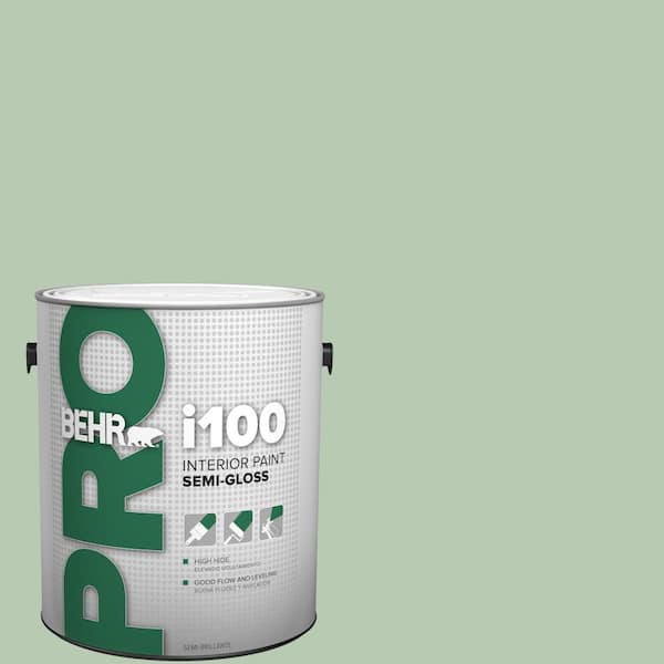 BEHR PRO 1 gal. #S400-3 Healing Aloe Semi-Gloss Interior Paint (2)