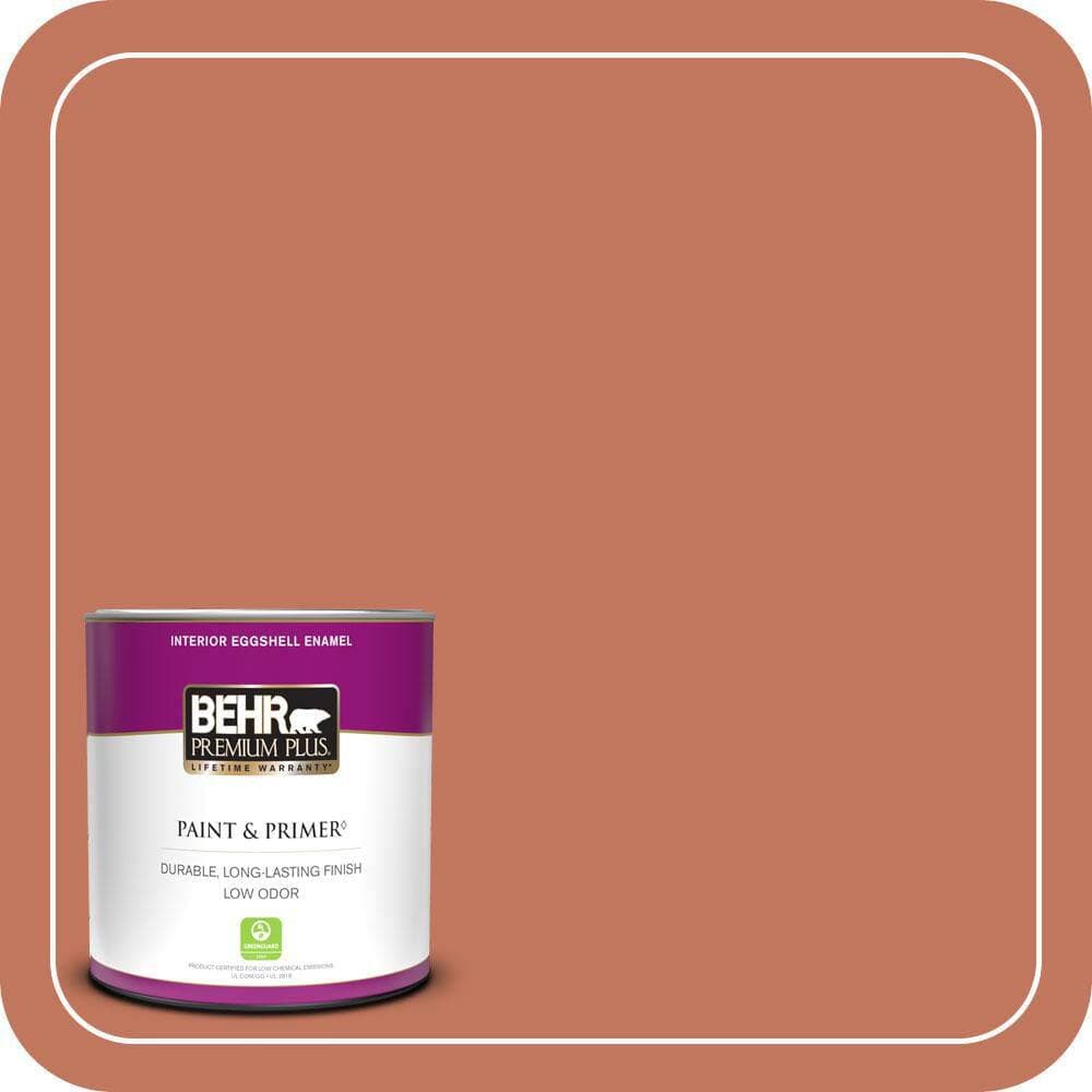 BEHR PREMIUM PLUS #PMD-11 Warm Terra Cotta Flat Interior/Exterior Paint & Primer Color Sample (1)