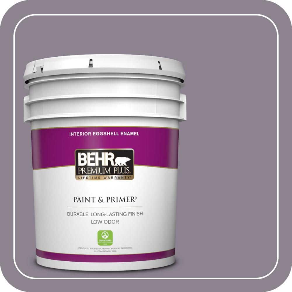 BEHR PREMIUM PLUS 5 gal. #670F-5 Gothic Amethyst Eggshell Enamel Low Odor Interior Paint & Primer