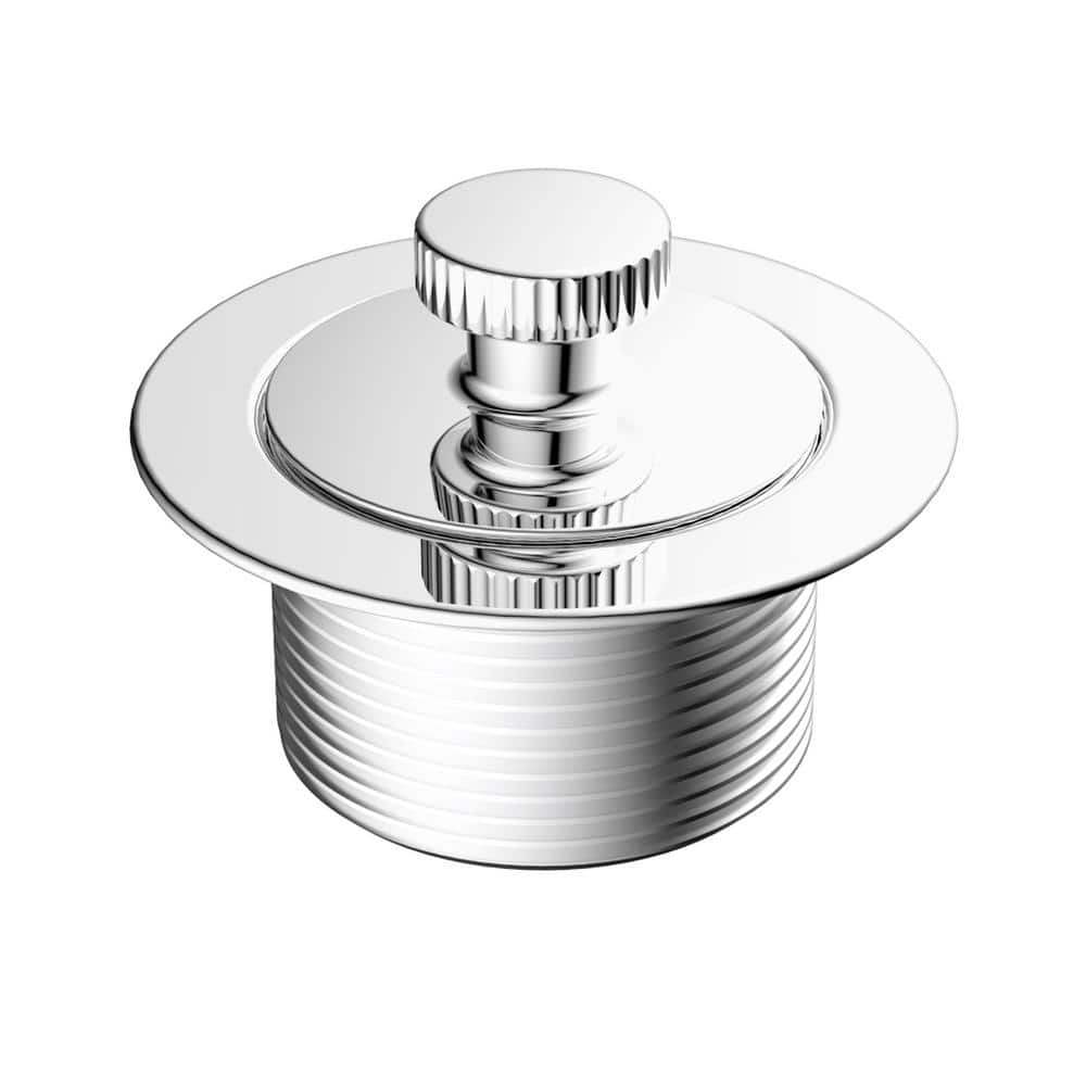 PF WaterWorks Chrome Trim Twist Close Bathtub Drain - 20 Gauge Brass (3)