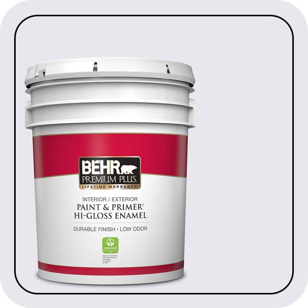 BEHR PREMIUM PLUS 5 gal. #650C-1 Pixie Wing Hi-Gloss Enamel Interior/Exterior Paint & Primer (1)