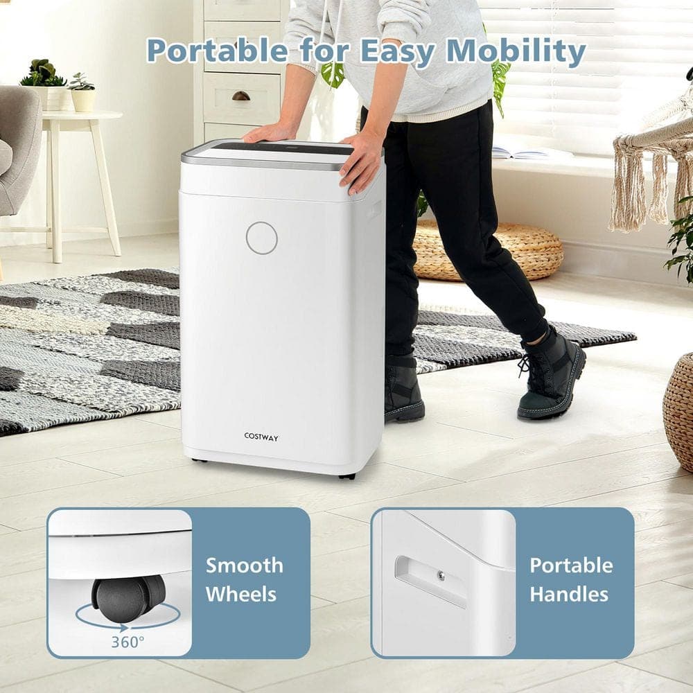 Costway 60-Pint Dehumidifier for Home and Basements 4000 Sq.ft. w/3-Color Digital Display (3)