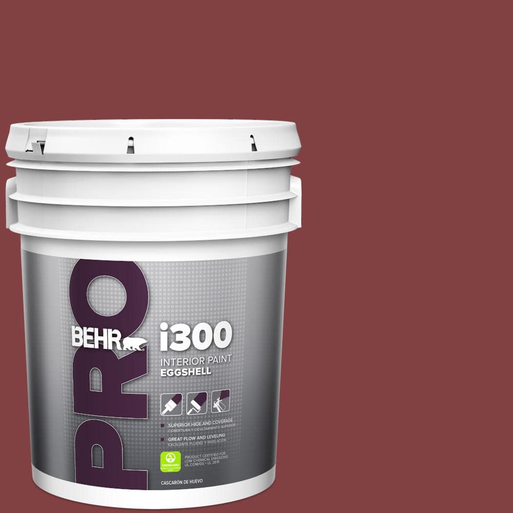 BEHR PRO 5 gal. #S-H-130 Red Red Wine Eggshell Interior Paint