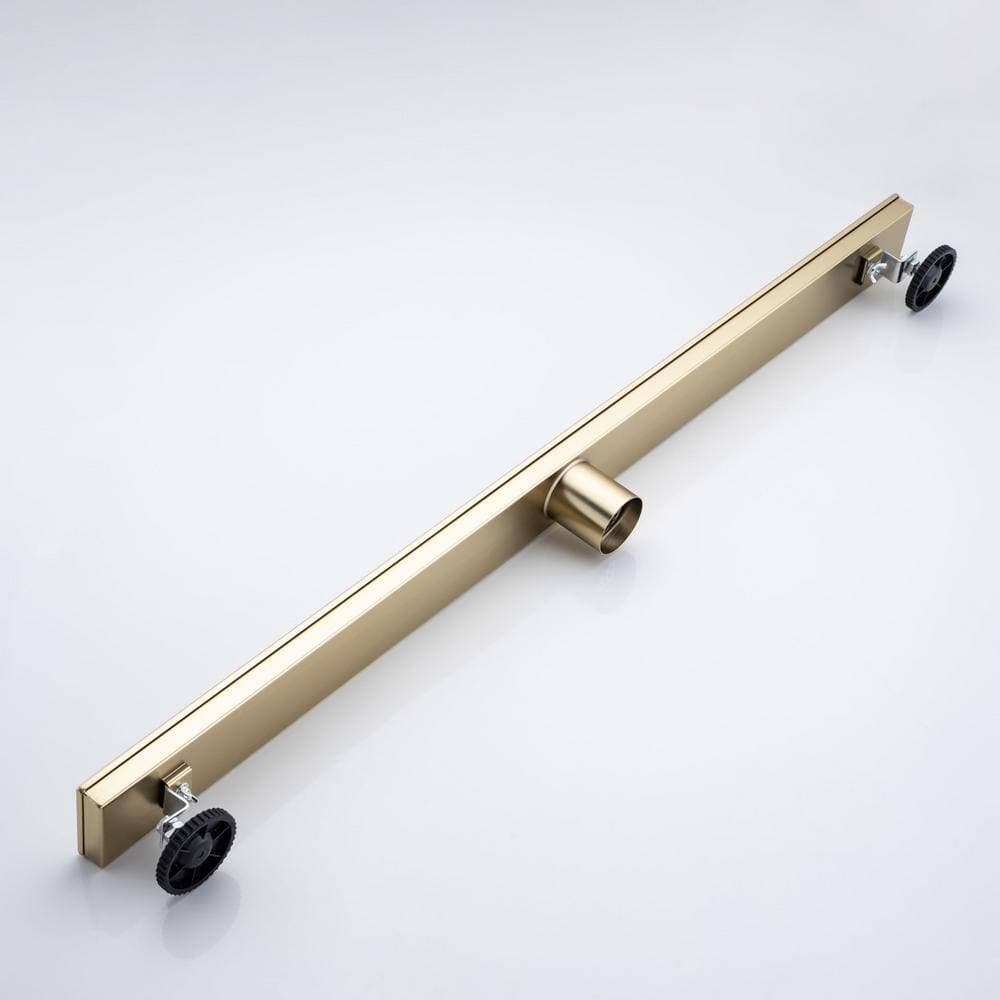 Tahanbath 2.75 in. W x 36 in. D Stainless Steel Decorative Drain Cover with Brushed Gold (3)