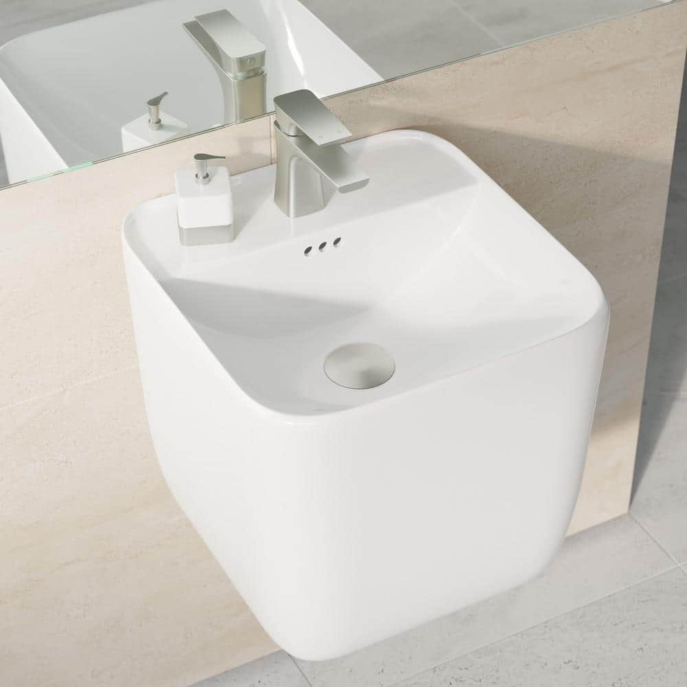 Swiss Madison Carre 17.5 in. Ceramic Square Wall Mount Bathroom Vessel Sink in Glossy White (1)
