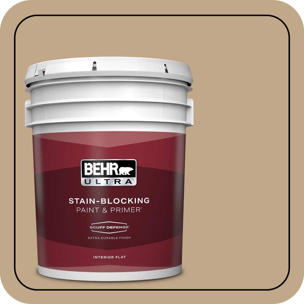 BEHR ULTRA 5 gal. #T16-16 Symphony Gold Extra Durable Flat Interior Paint & Primer