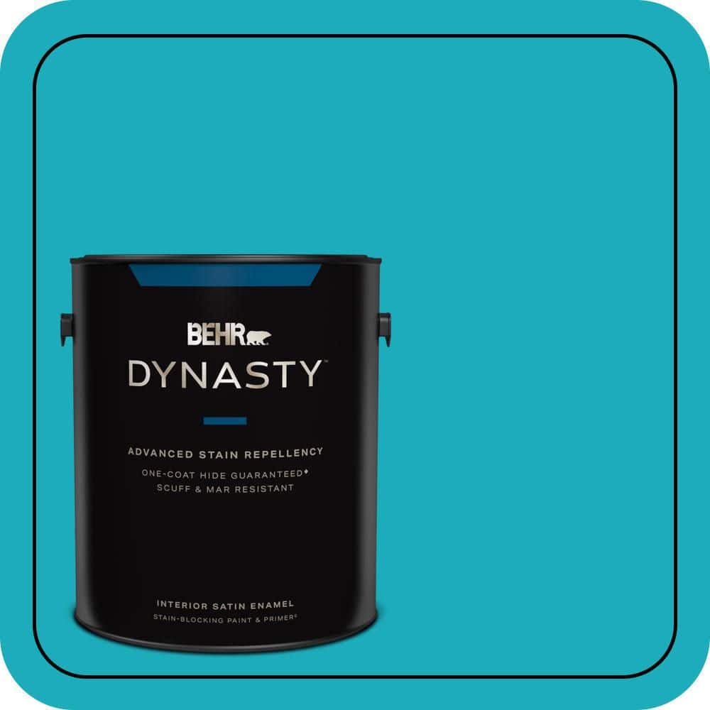 BEHR DYNASTY 1 gal. #P470-5 Placid Sea Satin Enamel Interior Stain-Blocking Paint & Primer