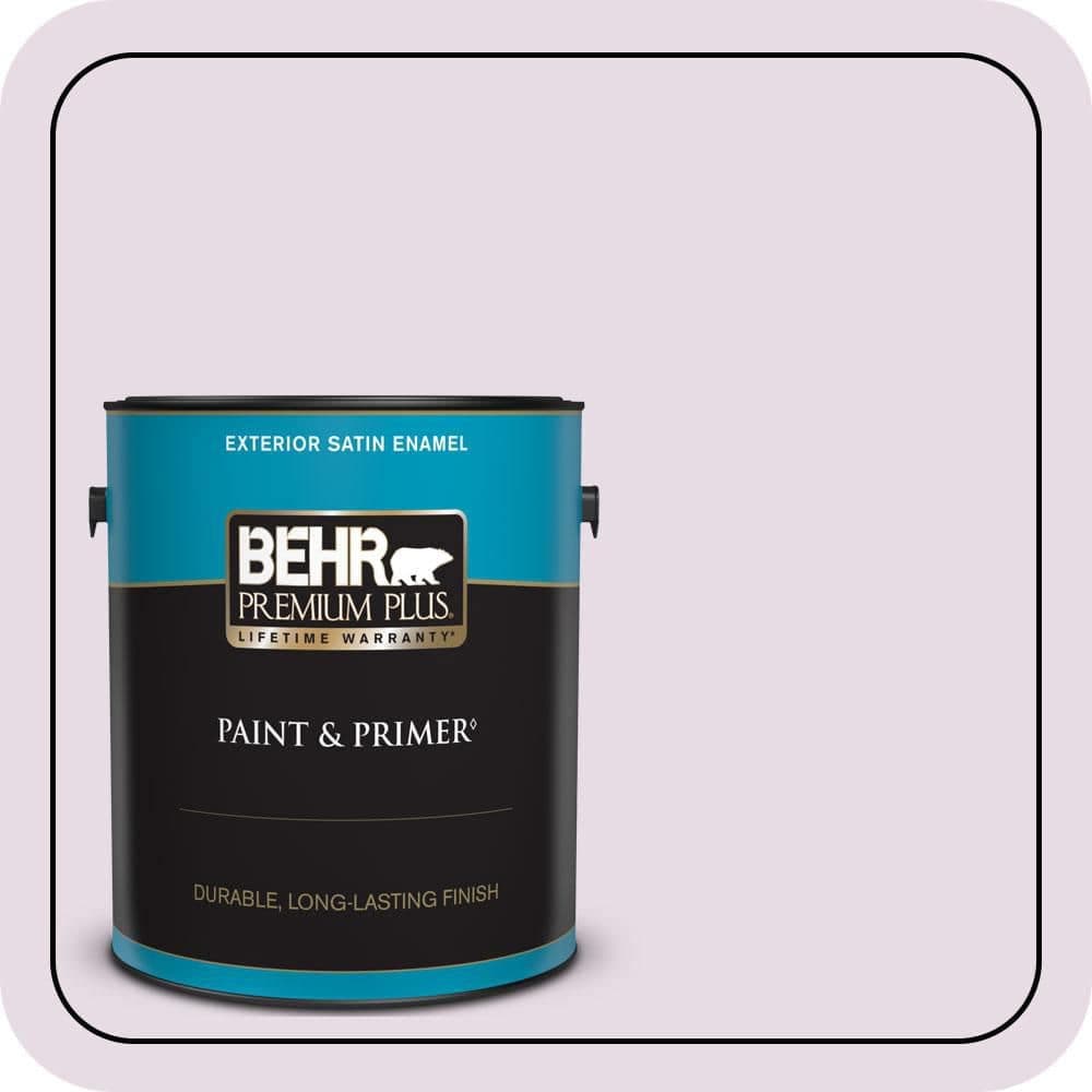 BEHR PREMIUM PLUS 1 gal. #680E-2 Iced Mauve Satin Enamel Exterior Paint & Primer