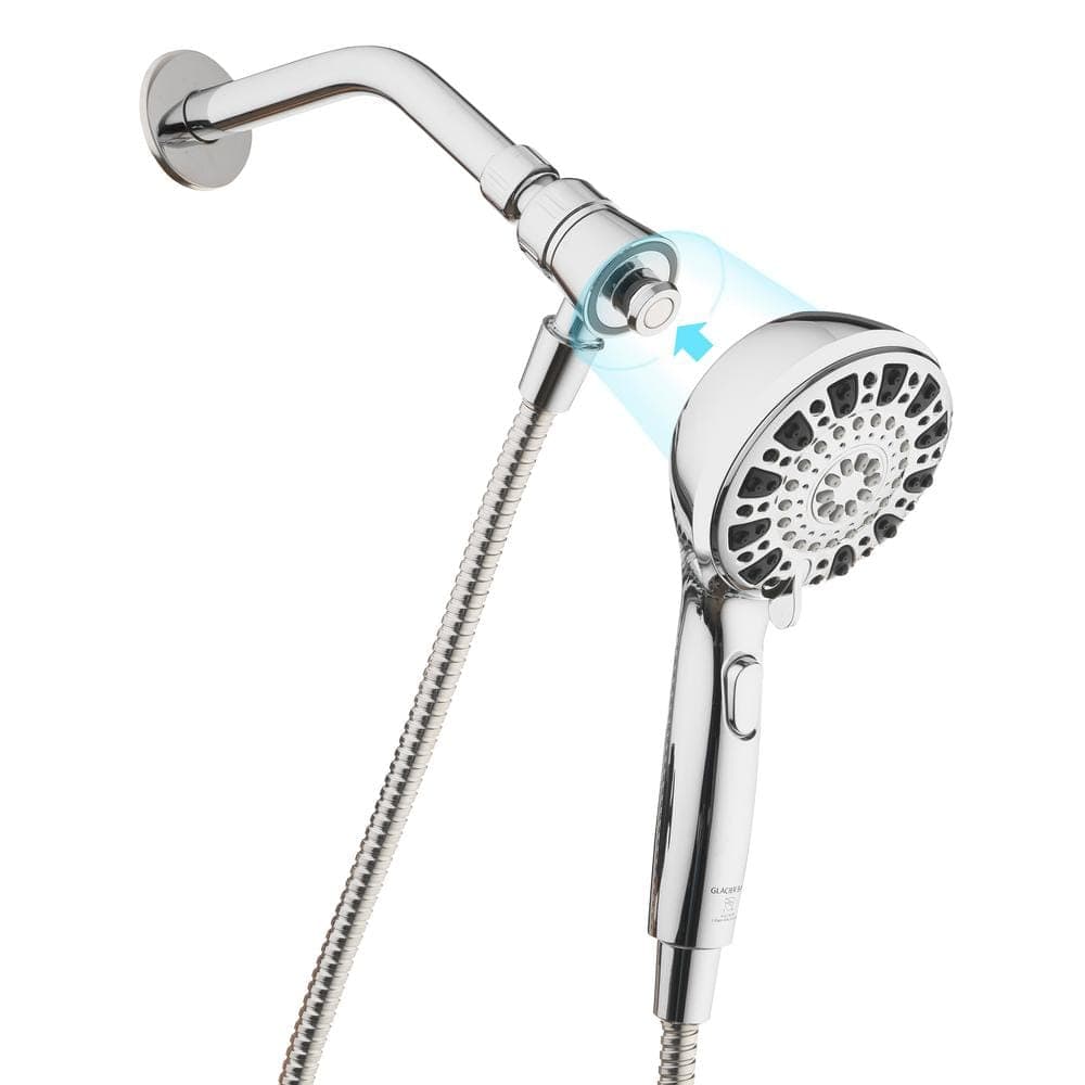 Glacier Bay Push Release 6-Spray Wall Mount Handheld Shower Head 1.8 GPM in Chrome (2)