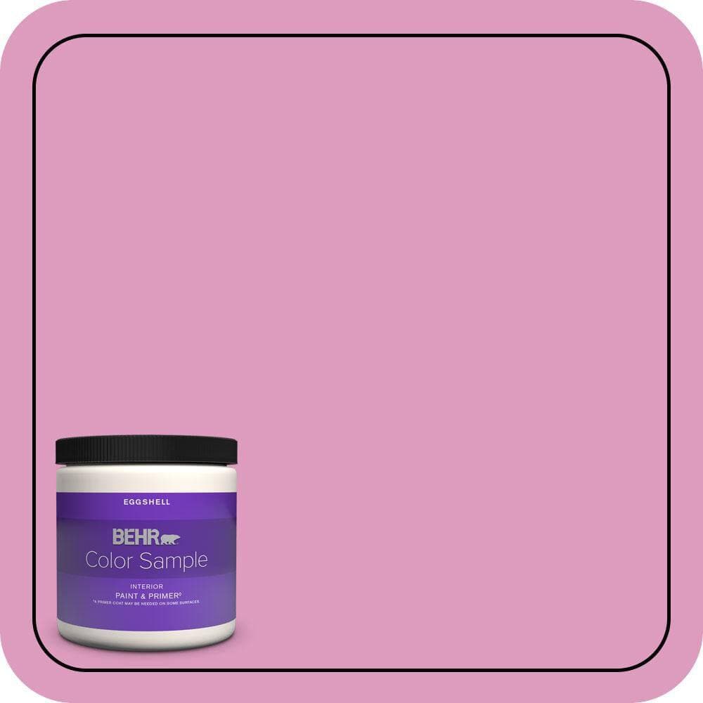 BEHR PREMIUM PLUS 8 oz. #690B-4 Pink Begonia Eggshell Enamel Interior Paint & Primer Color Sample