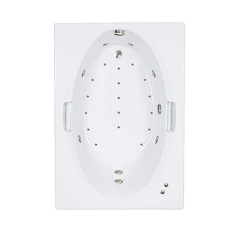 Comfortflo 60 in. x 42 in. Acrylic Rectangular Drop-in Whirlpool and Air Bathtub with Reversible Drain in White (1)