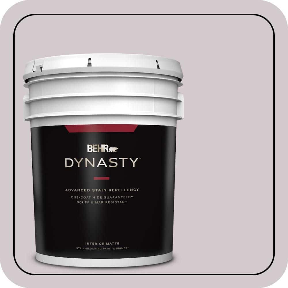 BEHR DYNASTY 5 gal. #N110-1 Dusty Lilac Matte Interior Stain-Blocking Paint & Primer