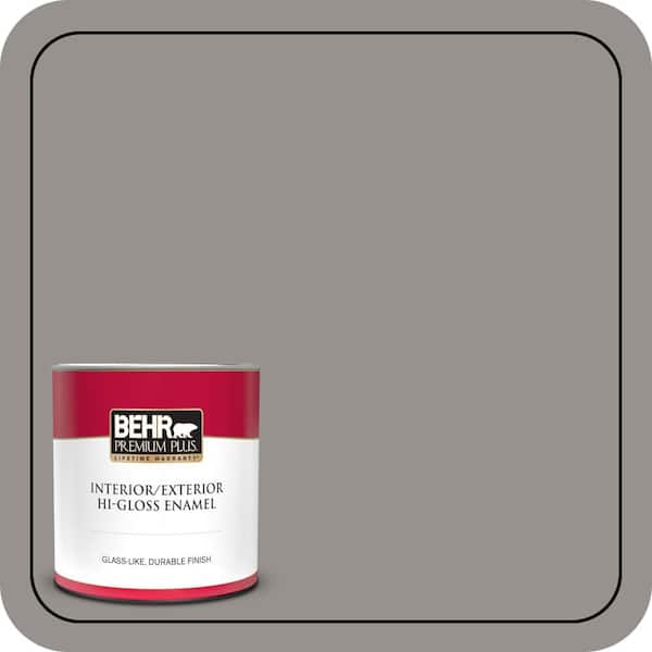 BEHR PREMIUM PLUS 1 qt. #PPU18-16 Elephant Skin Hi-Gloss Enamel Interior/Exterior Paint & Primer (2)