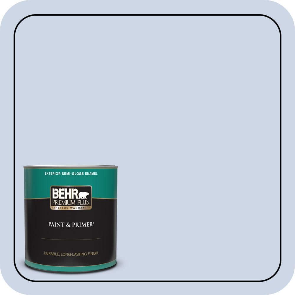 BEHR PREMIUM PLUS 1 qt. #590A-2 Monet Lily Semi-Gloss Enamel Exterior Paint & Primer