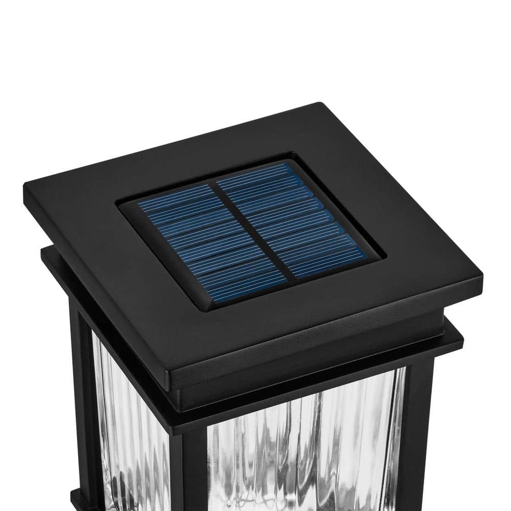 Hampton Bay Lauder Black Solar LED 40 Lumen Weather Resistant Path Light (4-Pack) (4)