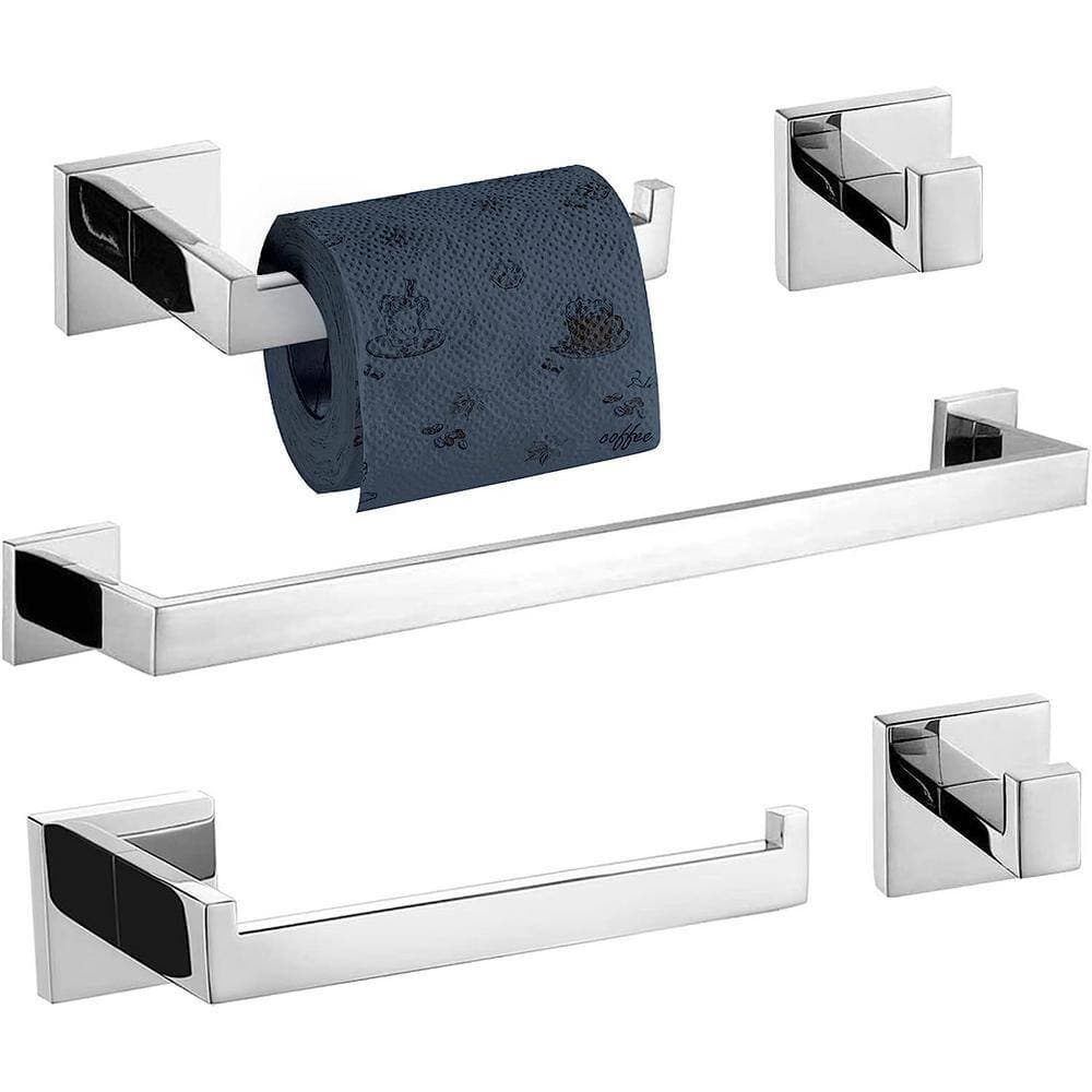 Dyiom 24 in. Wall Mounted, Towel Bar in Polished Chrome, 5-Piece (1)