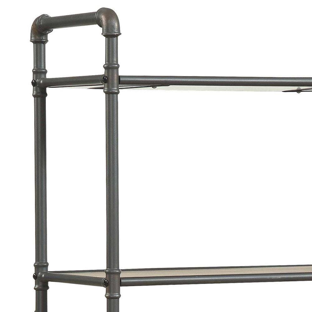 Tahanbath 26 in. W x 14 in. D x 63 in. H Gray Wood Freestanding Linen Cabinet w/5-Shelves in Gray (3)