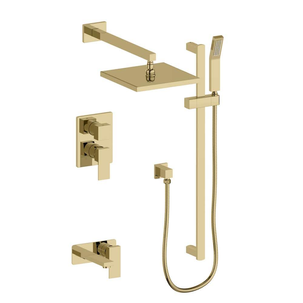 ZLINE Kitchen and Bath Bliss Shower System with 16 in. Oversized Shower Head in Polished Gold